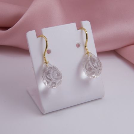 Bergkristall Ohrringe graviert